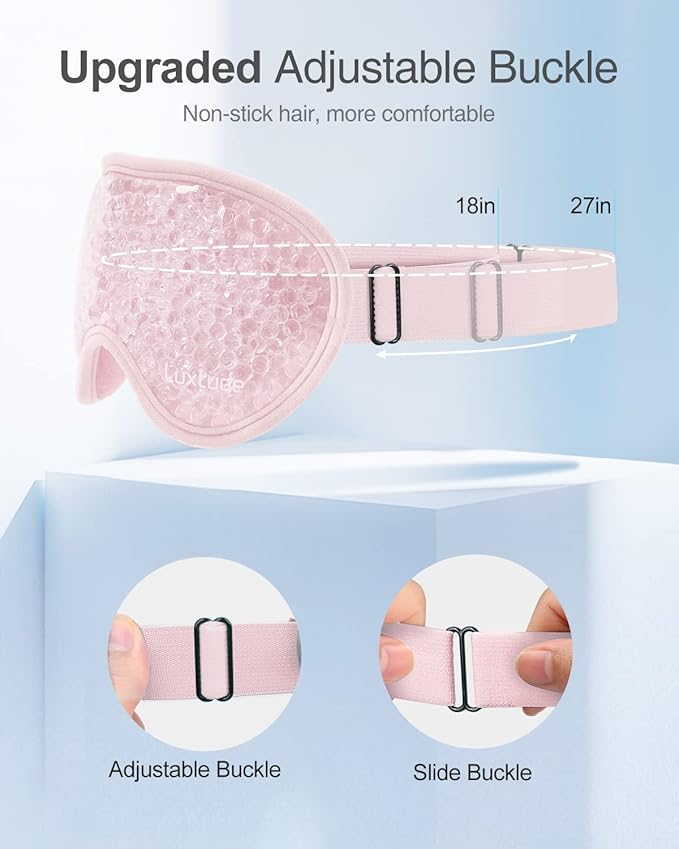 Luxtude Gel Eye Mask Cooling Eye Masks for Dry Eyes 2PCS, Hot Cold Eye Ice Pack Reusable Cold Eye Mask, Frozen Cold Eye Compress for Puffiness/Dark Circles/Headaches/Skincare/Eye Bags (Pink)-VivaGrace Women