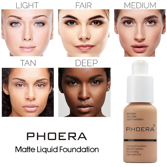 2 Pack PHOERA Foundation,Matte Oil Control Concealer Foundation Cream,PHOERA Long Lasting Waterproof Matte Liquid Foundation for Women Girls (102 Nude+104 Buff Beige)-VivaGrace Women