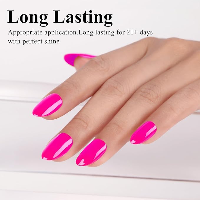 Imtiti Hot Pink Gel Nail Polish, 1 Pcs 15ml Hot Pink Color Gel Polish UV/LED Soak Off Nail Art Manicure Salon DIY Nail at Home Gift for Women,Bright Pink