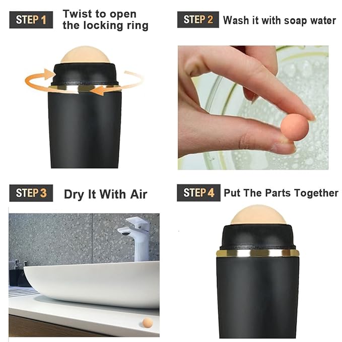 103 PCS Volcanic Roller Oily Skin Oil Control On The Go Volcanic Face Roller Oil Absorbing Volcanic Roller with Oil Blotting Sheet Paper for Oily Skin Care Oil Control Film Tissues (Type2)-VivaGrace Women
