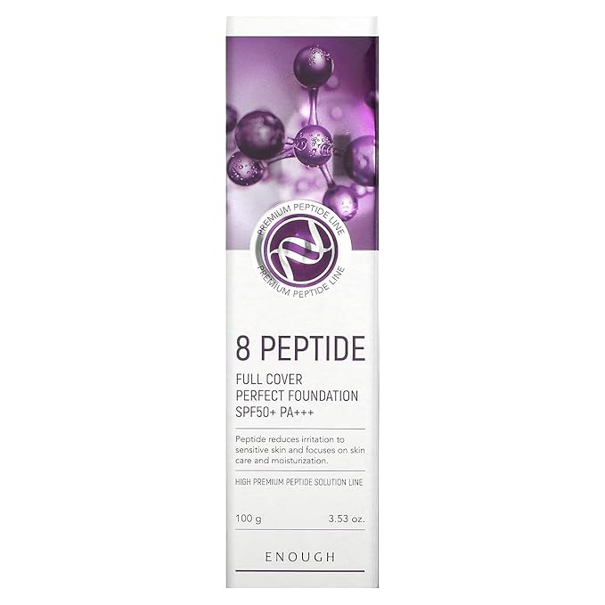 Enough 8 Peptide, Full Cover Perfect Foundation, SPF 50+ PA+++, 23, 3.53 oz (100 g)-VivaGrace Women
