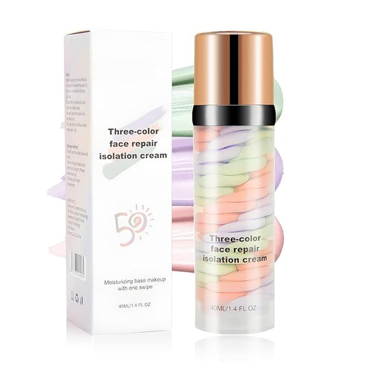 3 In 1 Color Corrector Makeup Primer Color Correcting Primer Cream Tinted Moisturizer Brightening Primer Facial Serum Isolation Cream Neutralizes Skin Tone for Face Before Makeup Base Cream-VivaGrace Women