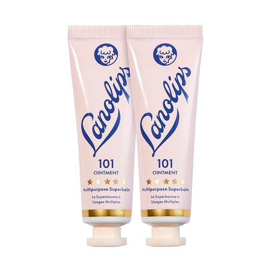 Lanolips 101 Ointment Multi-Balm Duo, Original Superbalm - Contains Pure Lanolin Oil for Smooth, Hydrated, & Healthy Lips - Natural Lip Balm for Dry Lips, Cuticles, & More (2-Pack, 0.52 oz each)-VivaGrace Women