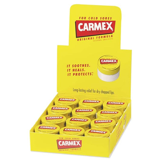 Carmex Moisturizing Lip Balm, Original Flavor, 0.25 oz Jar, 12/Box (LIL62458)-VivaGrace Women