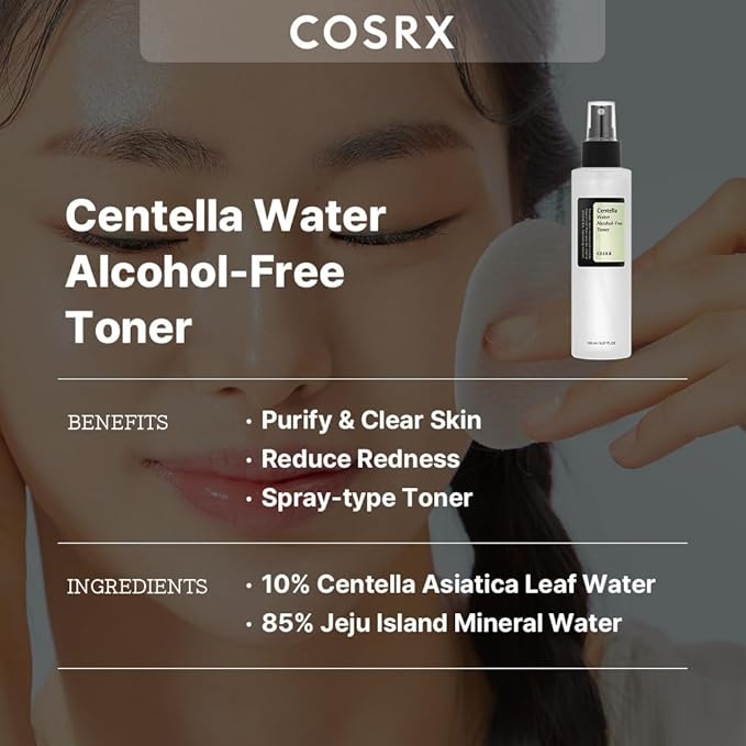 COSRX Alcohol-Free Cica Toner, 150ml / 5.07 fl.oz | Spray-type Korean Toner with Centella Asiatica for Hydrating & Soothing Redness | Korean Skin Care, Not Tested on Animals, Paraben Free-VivaGrace Women
