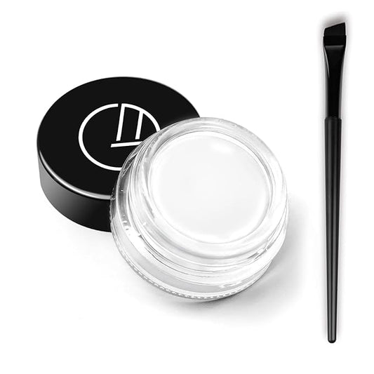 Eyeliner Gel Set,Long Lasting Waterproof Gel Eyeliner With 5.51 IN Long Eyeliner Brush,High-Intensity Pigments Smudge-Proof Eye Liner Makeup Creamy Eyeliner Gel 5G-White