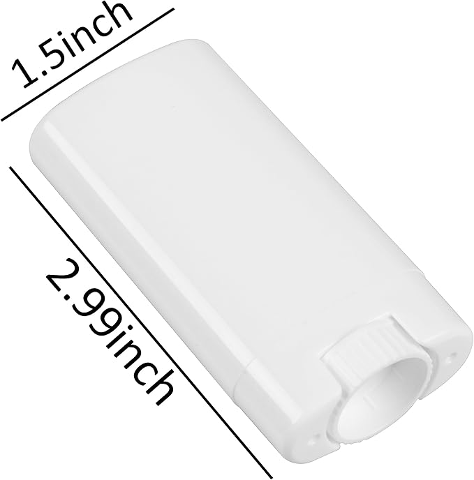 Empty Oval Deodorant Lip Lipstick Balm Tubes Containers Plastic (20-Pack) (15ml, white)-VivaGrace Women