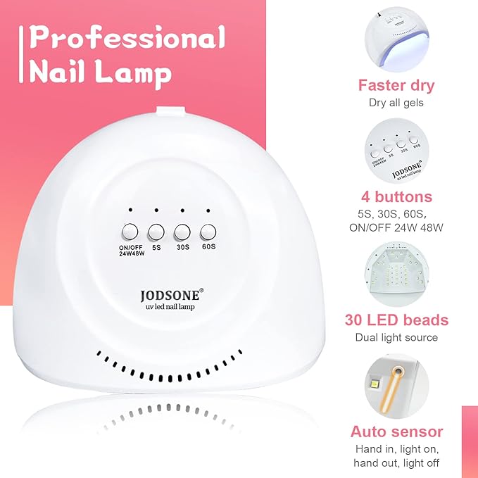 JODSONE Gel Nail Polish Starter Set Ribbon Glitter Summer Light Winter Dark Glossy 36-Piece Multi-color Gel Nail Polish Set-VivaGrace Women