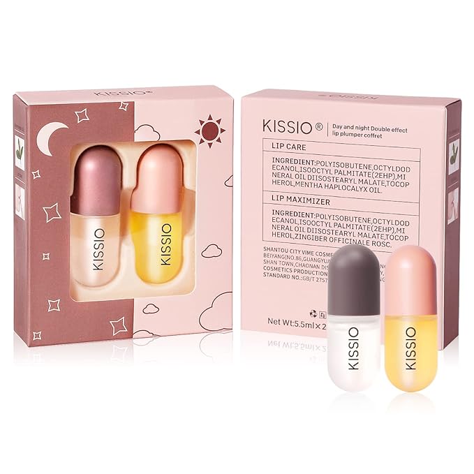 KISSIO Lip Plumper Set,Natural Lip Plumper,Lip Care, Lip Plumper Gloss,Lip Moisturizing Beautiful,Day Ues And Night Ues Set(2PCS)-VivaGrace Women