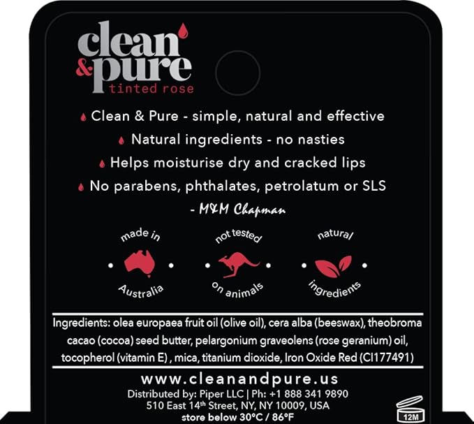 Lip Balm 4-Pack (Tinted Rose) | Lip Care Set With 100% All Natural Beeswax | Vitamin E Oil | Flavored Lip Balm for Dry, Chapped Lips | Made in Australia…-VivaGrace Women