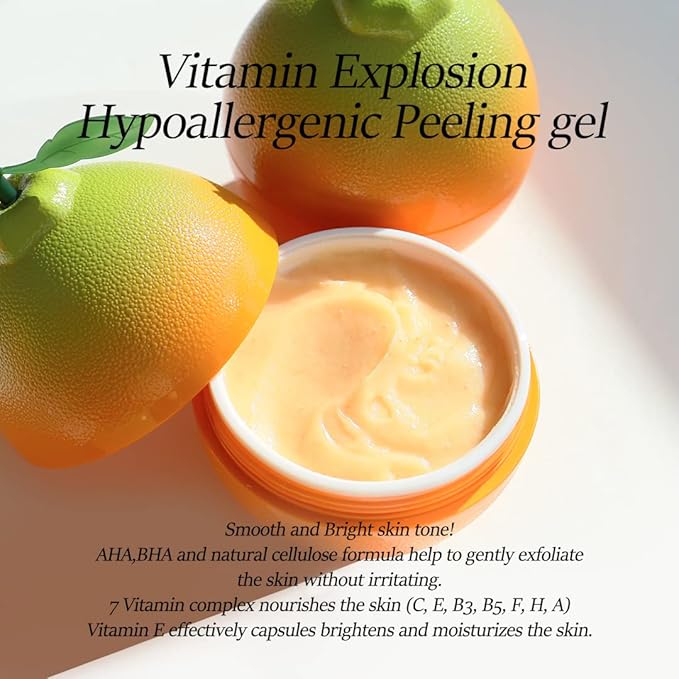 Exfoliant Vita7 AHA BHA Energy Peeling Gel for Dry Trouble Skin, Refreshing, Hydrating, Purifying 100ml 3.38 fl. oz - Exfoliating Wash Vitamin Facial Scrub (The Yeon_Korean skin care)