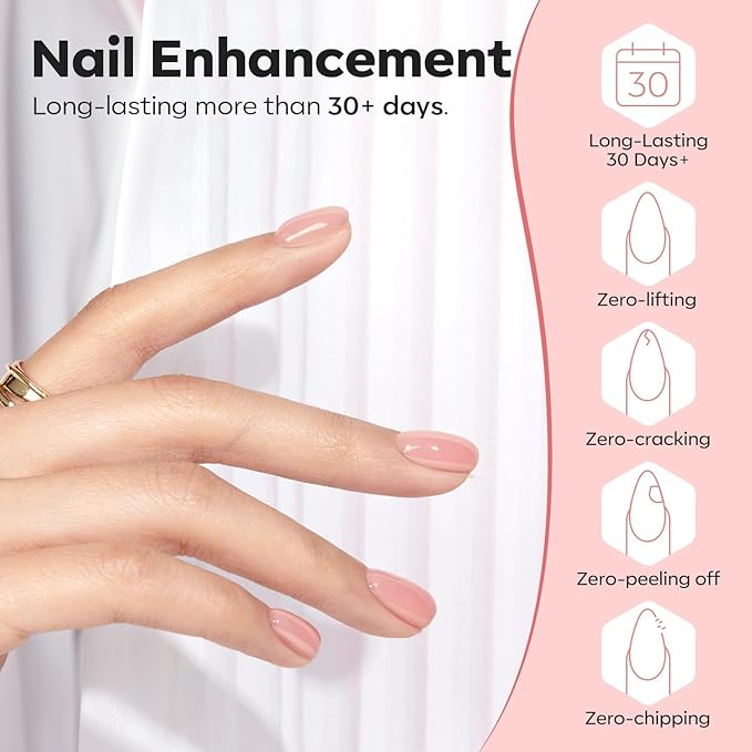 modelones Builder Nail Gel with Nail Dehydrator and Primer, 3Pcs Rose Nude Pink LED Gel Builder Polish Base Coat Acid Free Prep Dehydrate & Bond Primer for Thickening Apex Building 10ml Home DIY Salon-VivaGrace Women