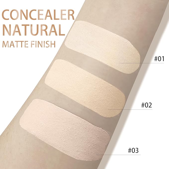 Liquid Concealer Makeup, Full Coverage Concealer, Cream Face Concealer with Cushion Applicator, Highly Pigmented, Natural-Looking, Hydrating, Waterproof Concealer (#04 Ivory)-VivaGrace Women