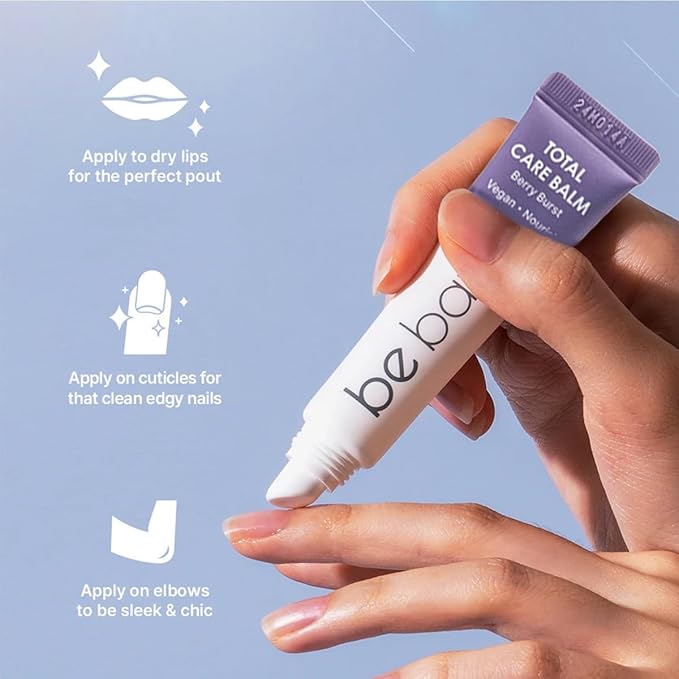 Total Care Balm Dual Pack - Berry Burst and Peachy Pleasure Nourishing Multi-Balm with Vitamin E for Moisturizing Lips, Nails, Elbows and Dry Skin (2 pc)-VivaGrace Women