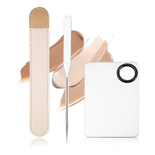 DAGEDA Stainless Steel Makeup Spatula Set, Makeup Mixing Palette Make up Spatula Tool, Foundation Spatula Makeup Foundation Mixing Pigment Palette, Cosmetic Spatula Foundation Palette Make up Tool-VivaGrace Women