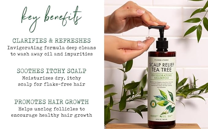Tea Tree Shampoo For Men and Women, Deep Cleansing Sulfate-Free Formula - Relief for Dry Itchy Scalp - Infused with Tea Tree oil, Mint, Biotin and Vitamin E, 16.2oz-VivaGrace Women