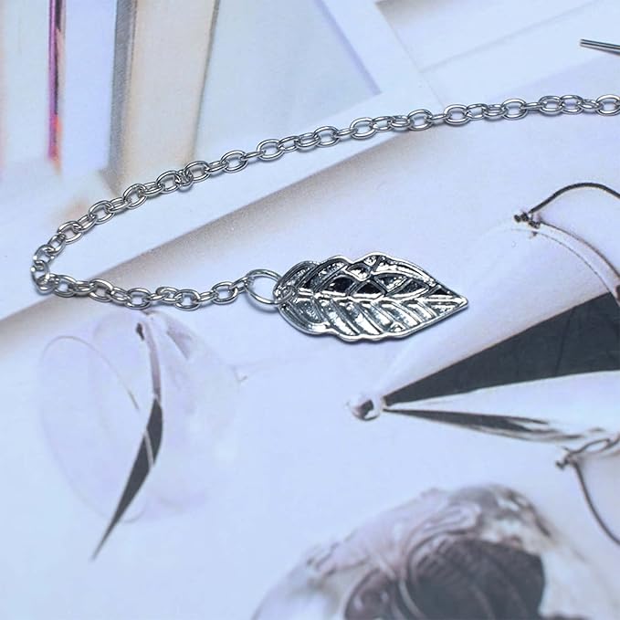 Boho Leaf Cuff Chain Earrings Silver Dangle Chain Earrings Cartilage Helix Earrings Cuff Helix to Lobe Chain Earrings Jewelry for Women and Girls-VivaGrace Women