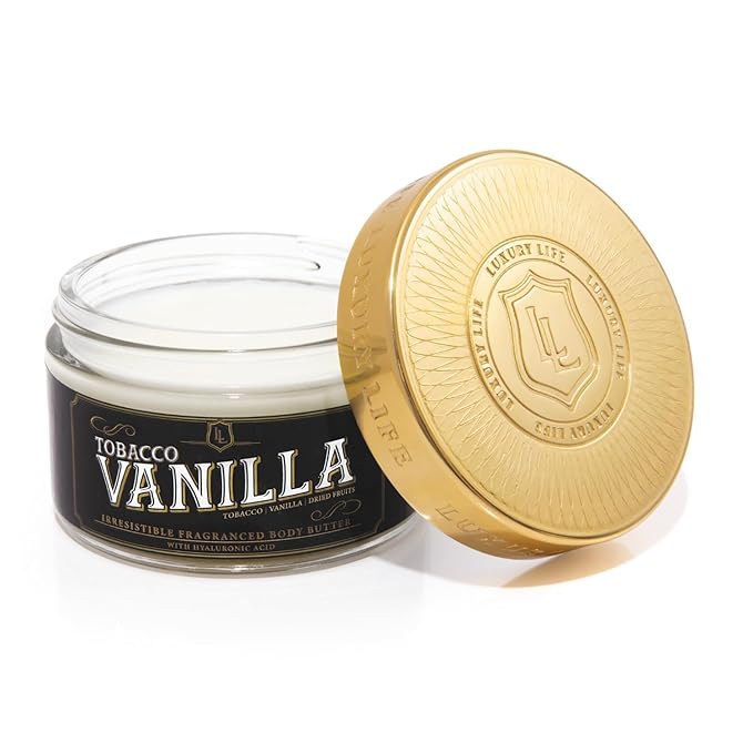 LUXURY LIFE BUTTER - Irresistibly Scented Body Butter with Hyaluronic Acid for Ultimate Moisture. Luxurious Natural Fragrance. Hydrates for a Non-Greasy Glamorous Glow, Tobacco Vanilla, 5 oz.-VivaGrace Women