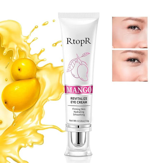 RtopR Mango Firming Eye Cream, Under Eye Cream for Dark Circles and Puffiness, Firm and Smooth the Look of Fine Lines, Smoothes the Skin Around the Eyes-VivaGrace Women