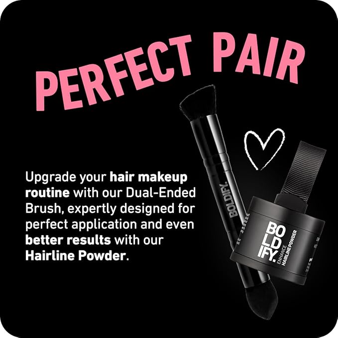 BOLDIFY Dual-Ended Hairline Powder Brush - Precision Makeup Brush Set with Sponge Tip for Seamless Blending - Ideal as a Concealer Brush, Hair Contour Brush, and Root Touch Up-VivaGrace Women