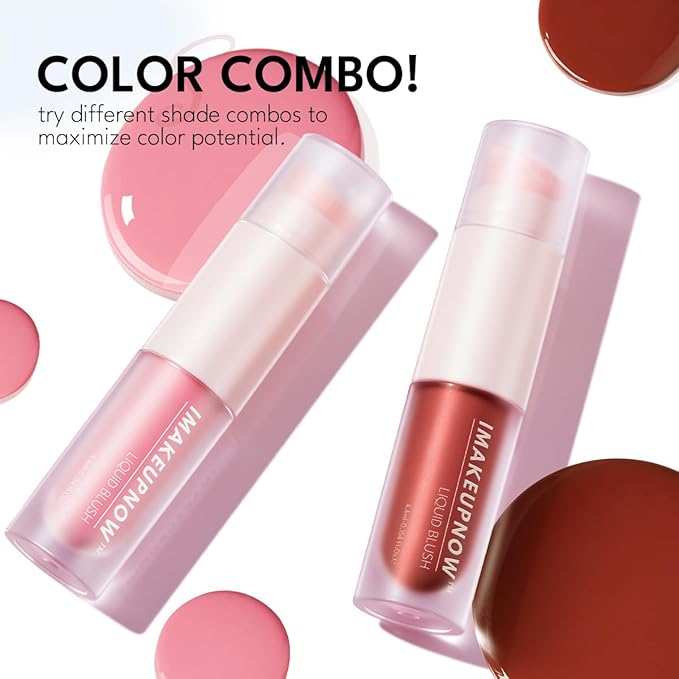 Liquid Cream Blush Stick Makeup for Cheeks | Build-in Brush - Application & Blending in One #L002 + #L003-VivaGrace Women