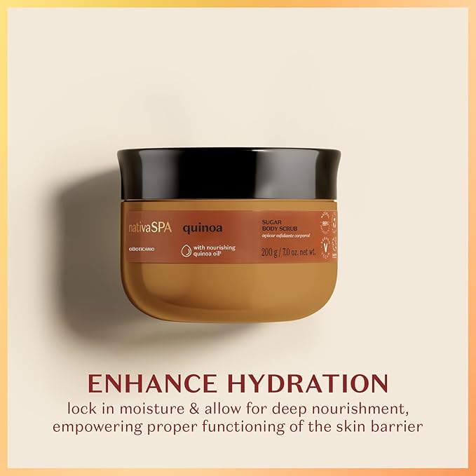 Nativa SPA by O Boticário Quinoa Sugar Body Scrub, Gentle Exfoliation & Skin Firmness Foot & Body Scrub, 7 Ounce-VivaGrace Women