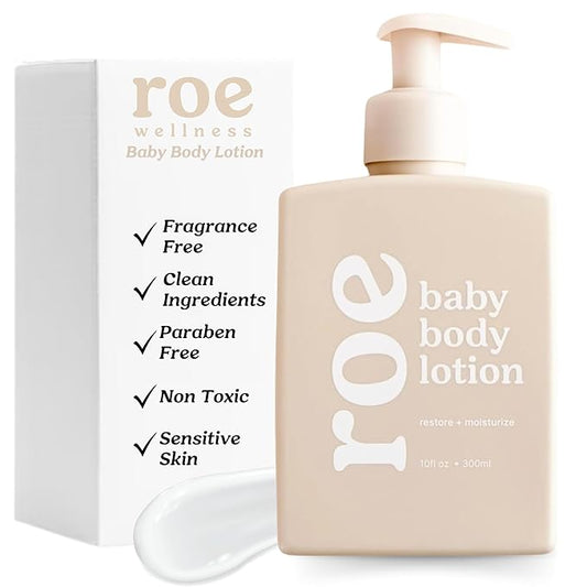 Roe Wellness- Baby Lotion Moisturizer Fragrance-Free | Great For Sensitive Skin Lightweight Moisturizing Lotion | For Babies, Infants, Kids and More-VivaGrace Women