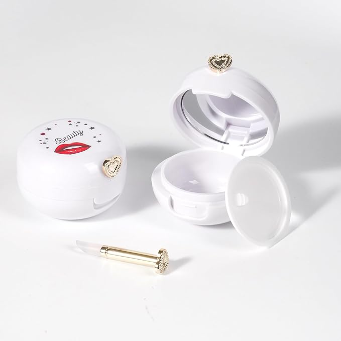 2 Pack Lip Balm Containers,Plastic Portable Empty Lip Balm Container with Mirror and Silicone Lip,Empty Lipstick Dispenser Box for Travel,Home-VivaGrace Women