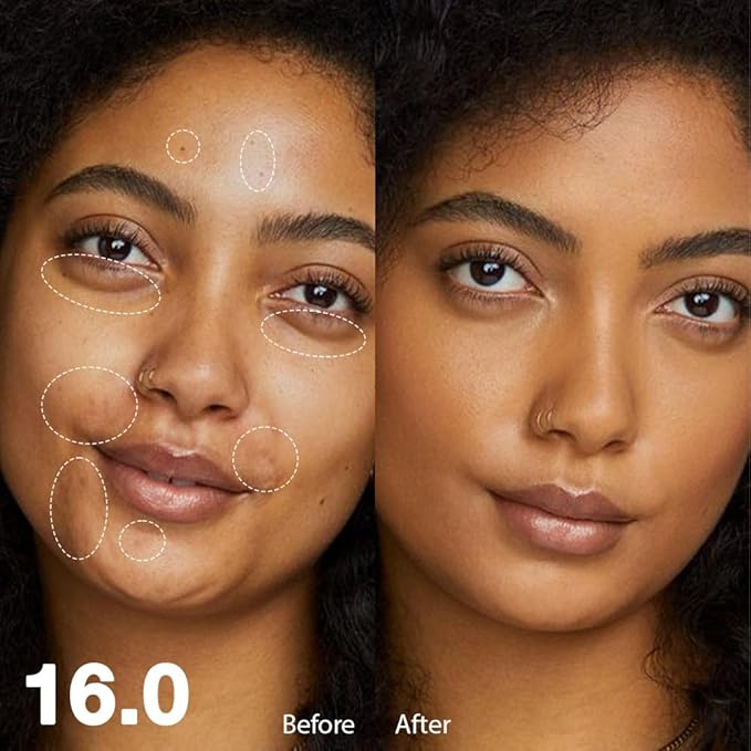 Pro Under Eye Full Coverage Liquid Concealer to Cover Dark Circles, Scars, Redness, Spots, Fine Lines, Corrector Anti-Aging Natural Finish, Moistening Smooth Cream, Waterproof 0.4 fl oz - Tan#-VivaGrace Women