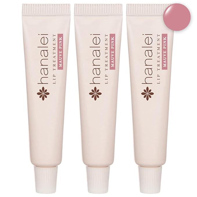Hanalei Hydrating Lip Treatment Balm – Cruelty-Free, Paraben-Free Moisturizer for Severely Dry, Chapped Lips – Kukui Oil, Shea Butter & Grapeseed Oil –Mauve Pink Tint, Travel-Size 3-Pack (5g X 3)-VivaGrace Women