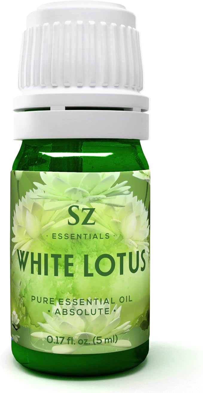 White Lotus 100% Pure, Essential Natural Oil - Extracted from Nymphaea Lotus - Rich & Sweet Scent, with Exotic Floral Overtones - Therapeutic Grade & Vegan - 0.17 fl oz (5ml)-VivaGrace Women