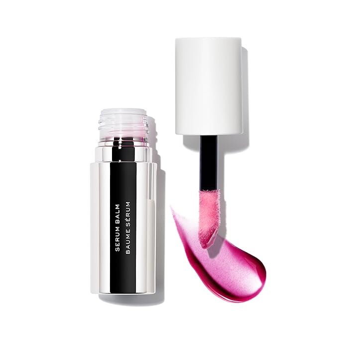 MAKE Serum Balm – Hydrating Lip Oil Treatment – Softening, Smoothing and Plumping Lip Cream – All Day Comfort, Gloss and Shine, Lilac Layer 0.15 Oz-VivaGrace Women