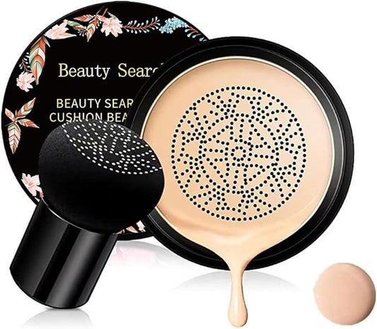 Beauty Glazed Mushroom Head Air Cushion CC Cream Foundation Cover Concealer Makeup Moisturizing Brightening Pigment Liquid Foundation, Even Skin Tone Makeup Base BB # 02 Naturel-VivaGrace Women