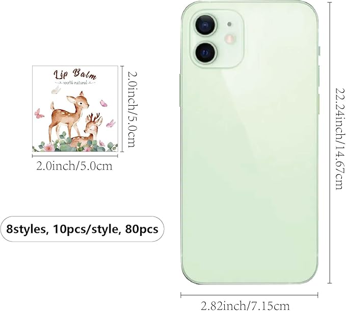 CRASPIRE 80Pcs 8 Styles Lip Balm Sticker Animals Self-Adhesive Cartoon Monkey Lion Homemade Lip Balm Containers Labels Vintage Square DIY Label Paper Sticker for Woman Cosmetics Lipsticks Decor-VivaGrace Women