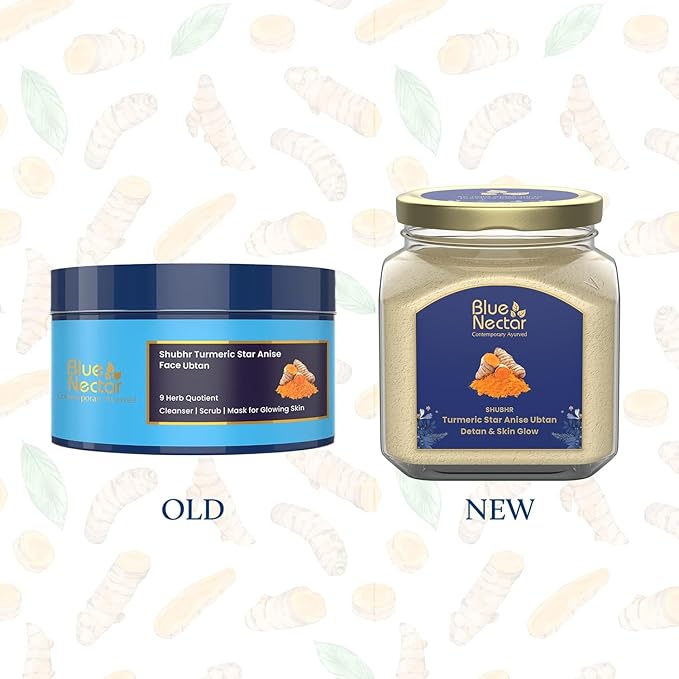 Blue Nectar Turmeric Ubtan Powder for Glowing Skin | Ayurvedic Ubtan Face Pack for Skin Brightening | Tan Removal Face Pack for Women & Men with Multani Mitti Powder | (3.5 Oz, 9 Herbs)-VivaGrace Women