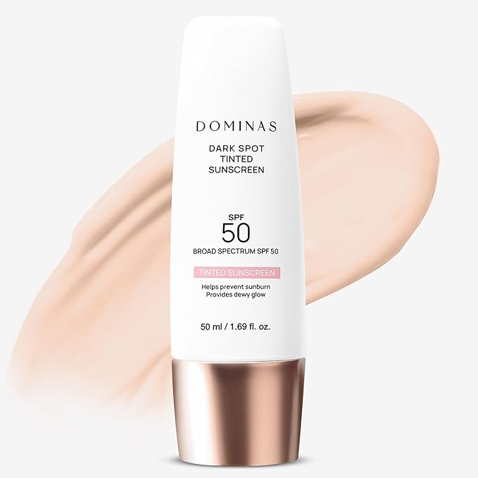 SPF 50 DOMINAS Tinted Sunscreen Moisturizer (1.7fl oz) - Tone Correction, Korean Skin Care, Broad-Spectrum UV Defense Sunblock, Water-in-Oil Formula for Lightweight, Panthenol, Sun Cream-VivaGrace Women