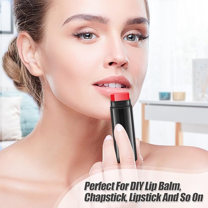 40 PCS 4.5g Oval Lip Balm Tubes Plastic Twist-up Filling Stick Refillable Lipstick Tube Containers for Chapstick Homemade Lip Balm DIY Deodorants Crayon (Black)-VivaGrace Women