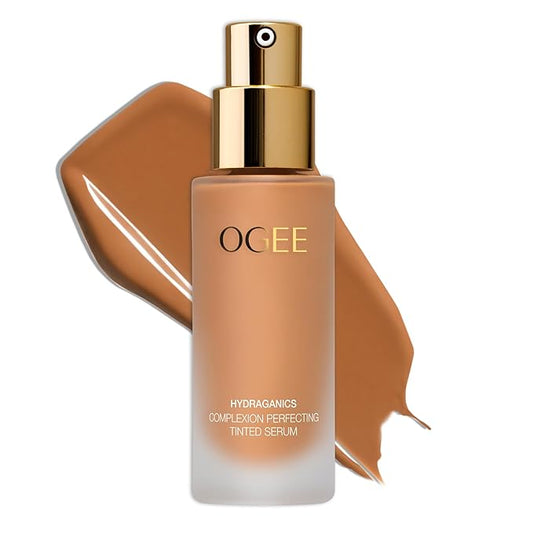 Ogee Complexion Perfecting Liquid Foundation - Lightweight Tinted Moisturizer For Face (Maple 8.25W - Medium Deep, Golden Bronze Undertones) - with Vitamin C & Jojoba Oil - Certified Organic-VivaGrace Women