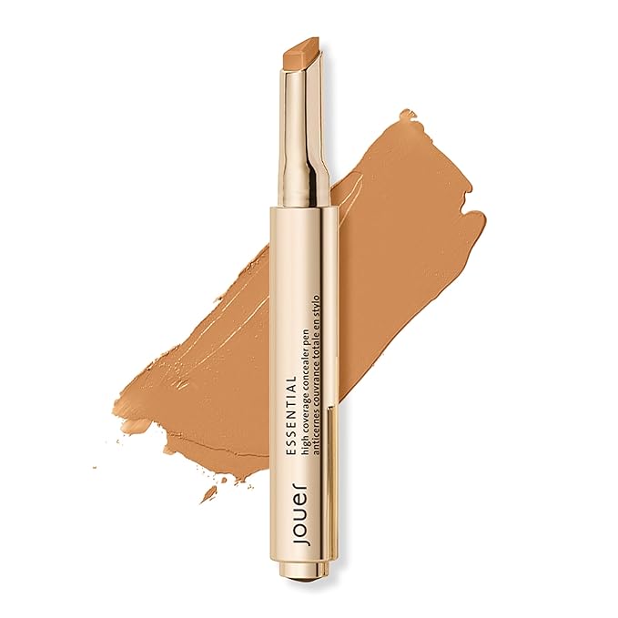Jouer Essential High Coverage Concealer Pen - Under Eye Concealer for Dark Circles - Brightening Makeup for Eye Circles - Color Corrector Eye Primer with Hyaluronic Acid and Vitamin E-VivaGrace Women