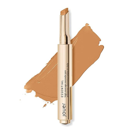 Jouer Essential High Coverage Concealer Pen - Under Eye Concealer for Dark Circles - Brightening Makeup for Eye Circles - Color Corrector Eye Primer with Hyaluronic Acid and Vitamin E-VivaGrace Women