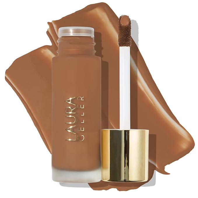 LAURA GELLER NEW YORK Double Take Liquid Foundation | Medium to Full Coverage, Natural Matte Finish, Deep-VivaGrace Women