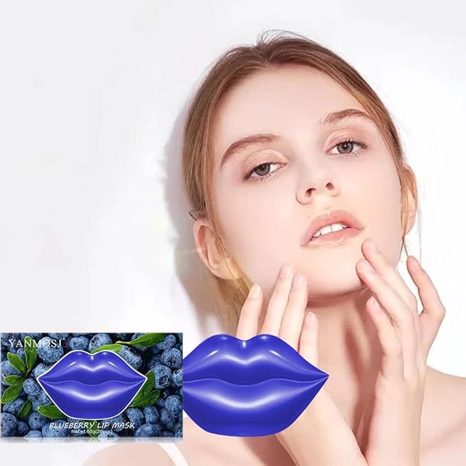 20Pcs Moisturizing Lip Mask, Lip Sleep Mask Reduces Lip Lines and Restores Moisture, Lip Mask Effectively Nourishes the Lip Skin, Gel Treatment Lip Masks Plumping Lips Mask Lip Care Products (Purple)-VivaGrace Women