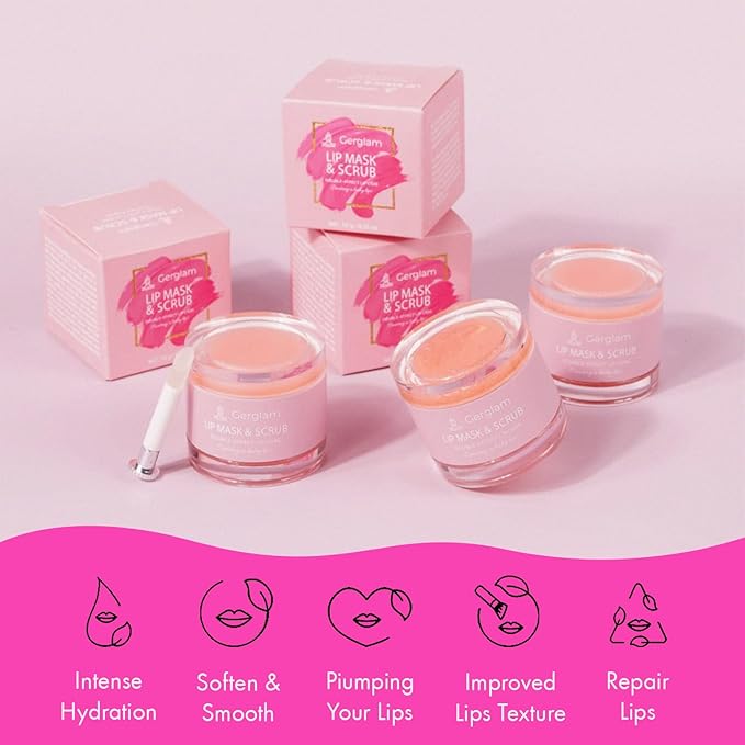 Lip Mask Overnight - Lip Sleeping Mask and Lip Scrub Exfoliator, Scrubber, Moisturizer, Balm and Hydrator for Lip Care, Therapy, Butter, Repair and Treatment for Dry, Cracked Lips-VivaGrace Women