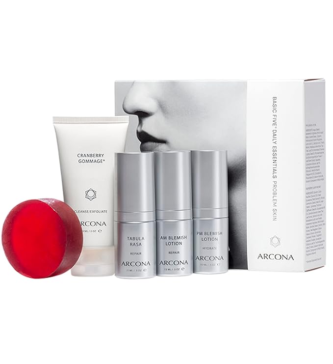 ARCONA Basic 5 Daily Essentials Problem Skin - Our 5 Piece Set Exclusively Designed for Blemish, Hormonal + Blemish Prone Skin. Made In The USA-VivaGrace Women