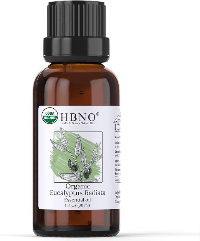 HBNO California Bottled Organic Eucalyptus Essential Oil (Radiata) 1 fl oz (30ml) - USDA Certified Organic Eucalyptus Oil - Perfect Eucalyptus Oil Essential Oil for Aromatherapy-VivaGrace Women