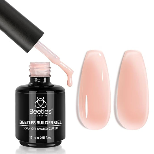 Beetles Builder Gel for Nails,0.51 OZ 7 in 1 Nude Jelly Builder Nail Gel Color for Building Apex & Nail Extension Strengthen Thin Nails Salon DIY Manicure Nail Art for Women-VivaGrace Women