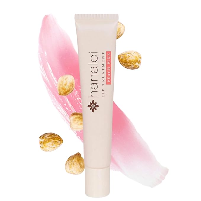 Hanalei Lip Treatment for Dry, Chapped Lips – Intensive Overnight Moisturizer with Kukui Oil, Shea Butter & Grapeseed Oil – Hydrating Balm for Healing Cracks – Peach Pink Tint, 15g – Cruelty-Free-VivaGrace Women