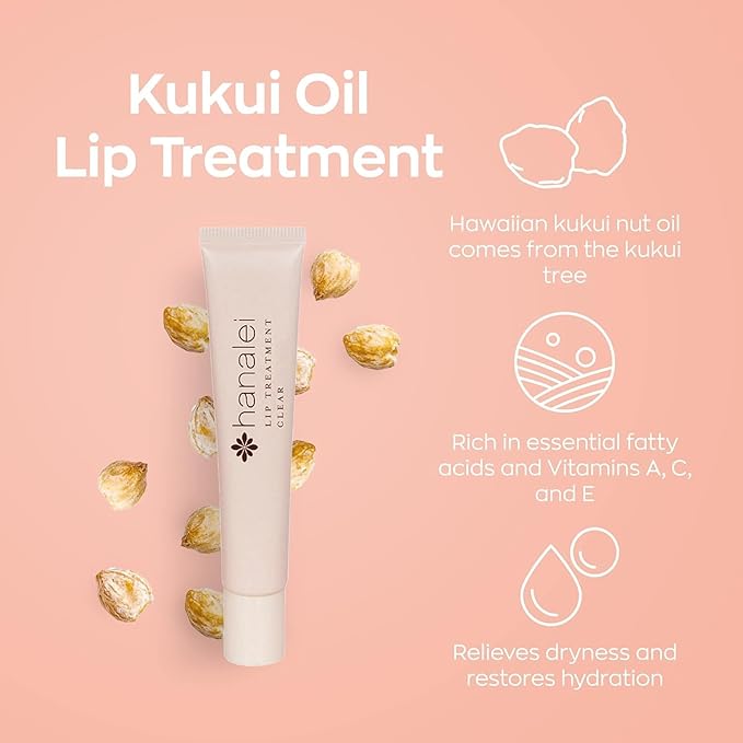 Hanalei Lip Treatment Duo – Hydrating Lip Balm & Repair for Dry, Chapped Lips with Kukui Oil, Shea Butter, Agave & Grapeseed Oil – Clear Lip Moisturizer & Conditioner, Full & Mini Travel-Size-VivaGrace Women