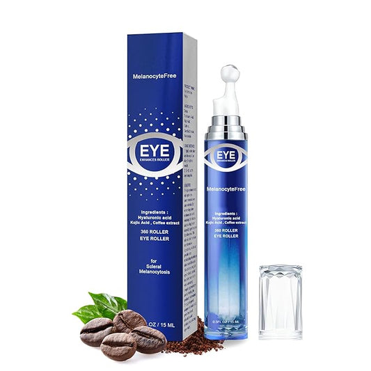 Caffeine Eye Serum,Under Eye Roller Serum with 360° Massage Ball,Eye Contour Cream for Dark Circles and Puffiness Wrinkles Fine Lines-VivaGrace Women