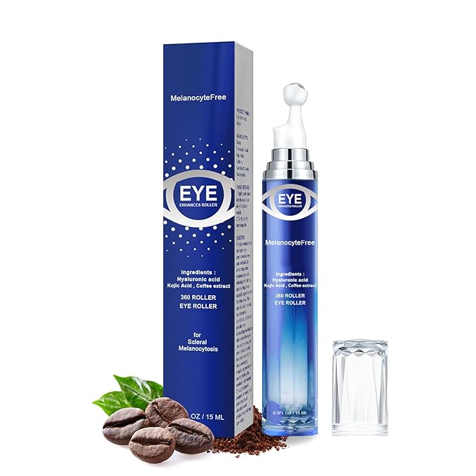 Caffeine Eye Serum,Under Eye Roller Serum with 360° Massage Ball,Eye Contour Cream for Dark Circles and Puffiness Wrinkles Fine Lines-VivaGrace Women